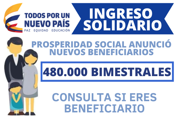 Subsidio Monetario Ingreso Solidario 480.000